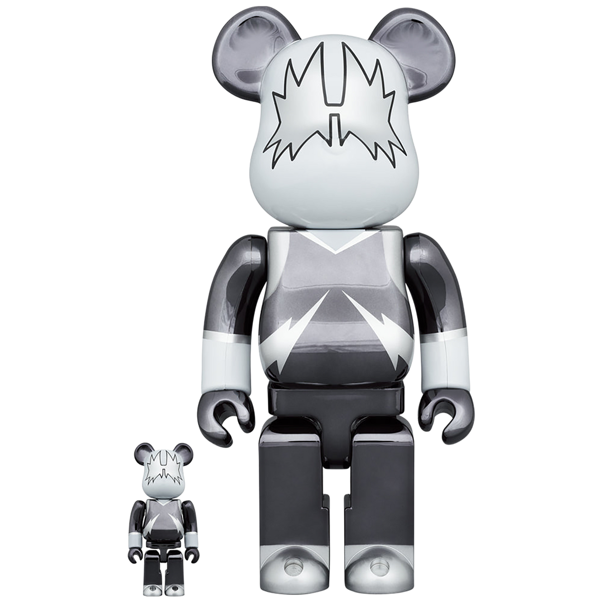 BE@RBRICK KISS SPACE MAN CHROME Ver.100％ & 400％《Planned to be shipped in late July 2023 / Orders can be placed until January 10th》