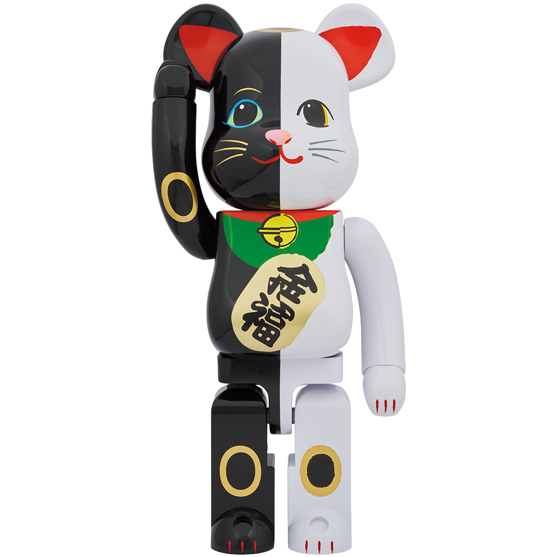 BE@RBRICK 招き猫 招福 黒 × 金運 白 1000％ | MEDICOM TOY OFFICIAL STORE