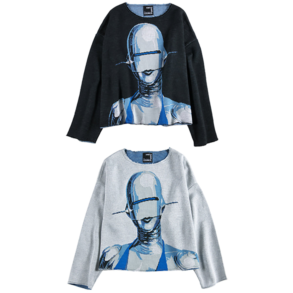 KNIT GANG COUNCIL CREW NECK SWEATER "SEXY ROBOT"_0