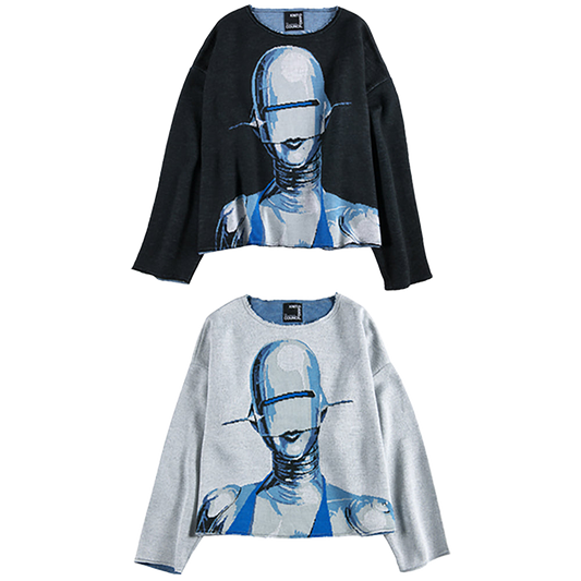 KNIT GANG COUNCIL CREW NECK SWEATER "SEXY ROBOT"