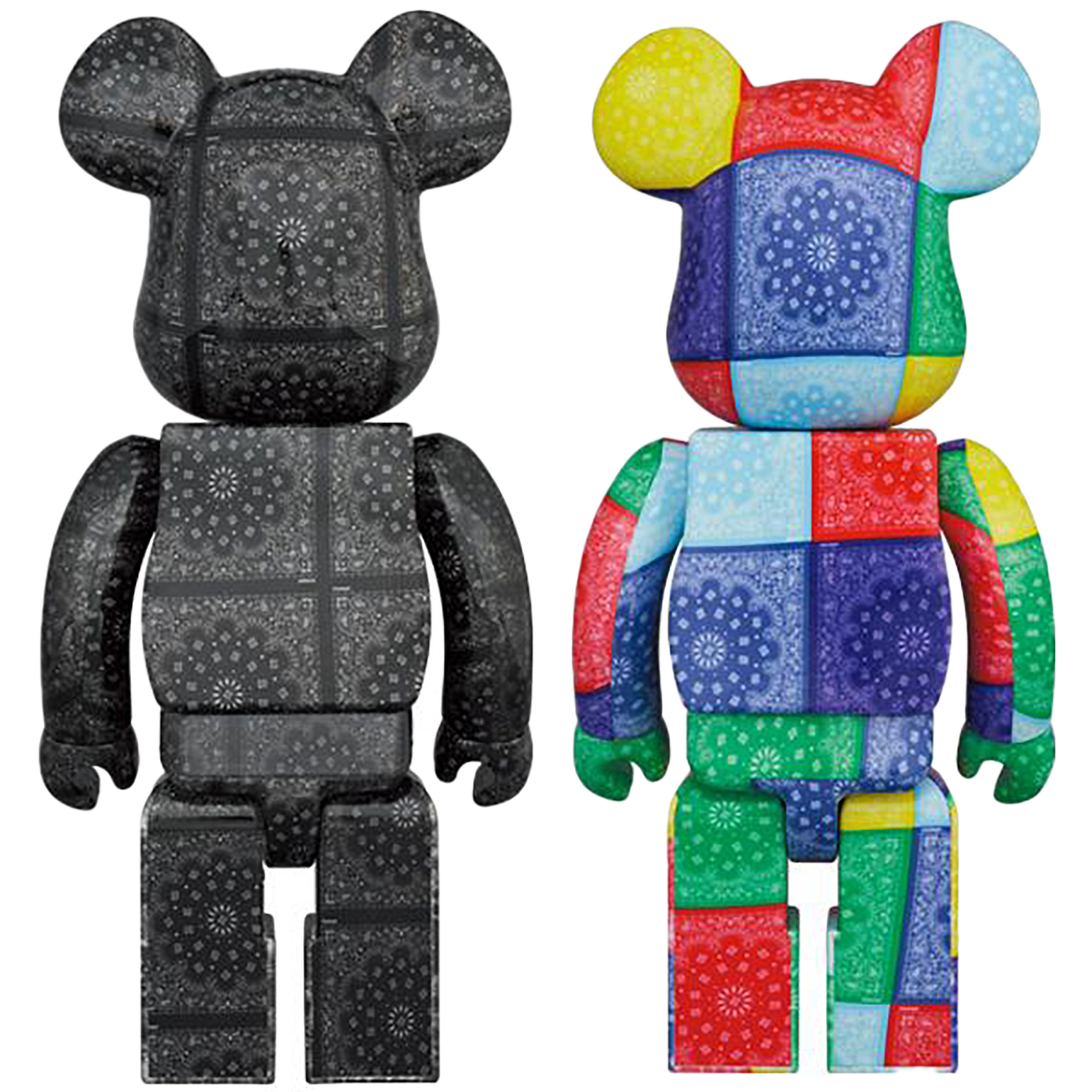 BE@RBRICK atmos BANDANA 100％ & 400％ BLACK／MULTI