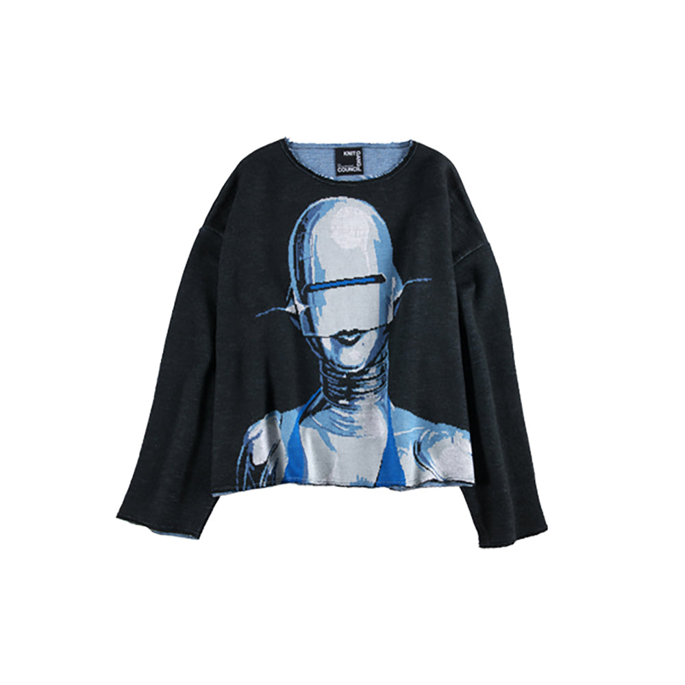 KNIT GANG COUNCIL CREW NECK SWEATER "SEXY ROBOT"_1