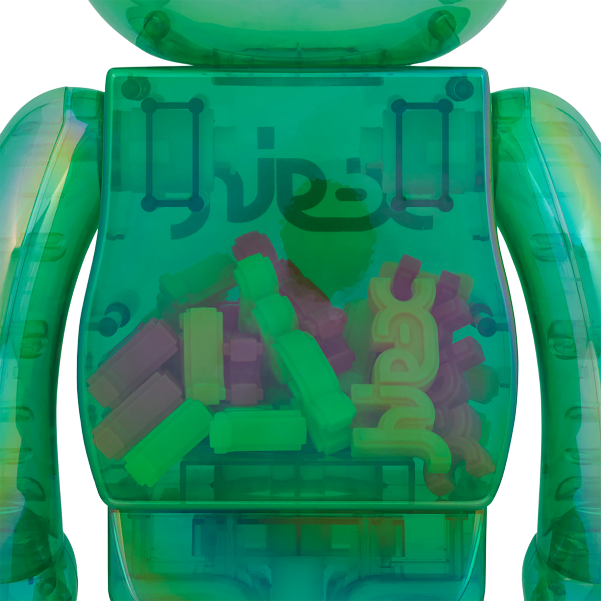 BE@RBRICK X-girl CLEAR GREEN Ver. 1000％