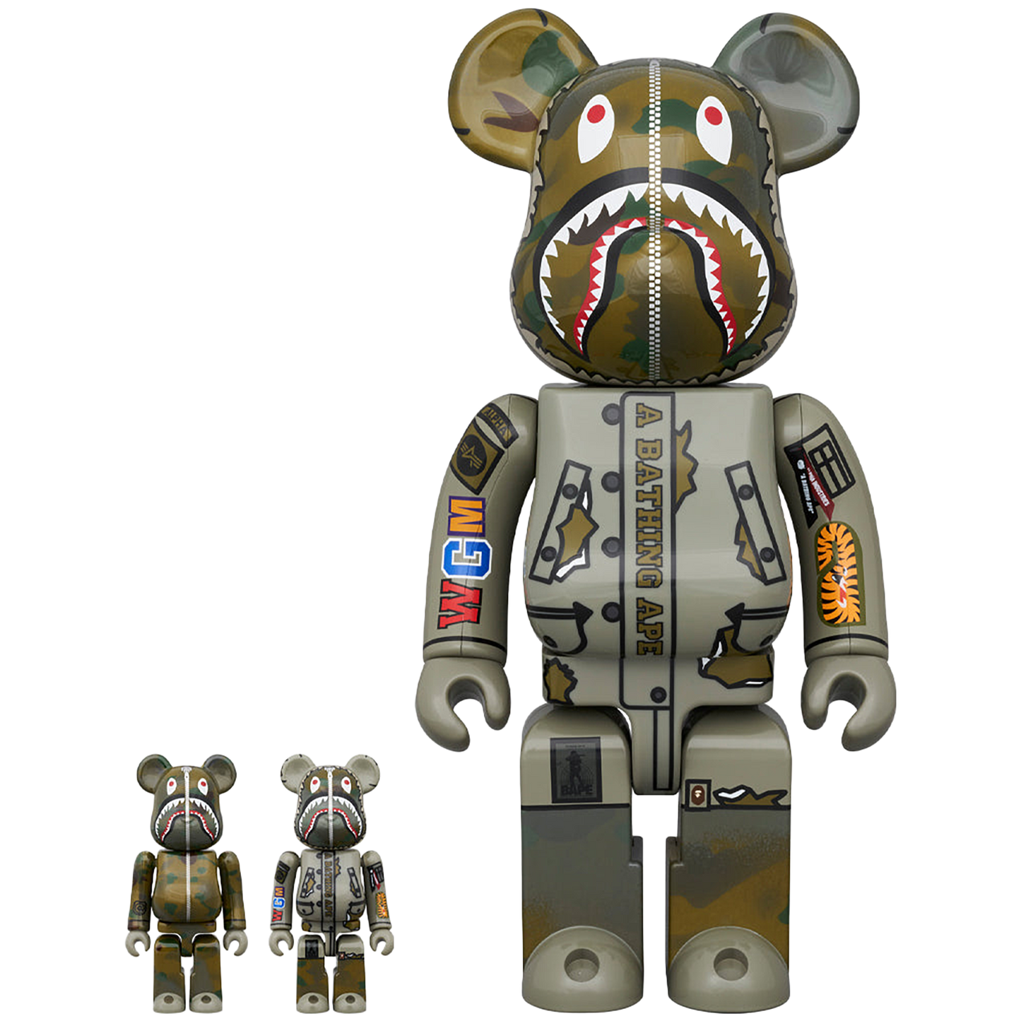 BE@RBRICK BAPE(R) × ALPHA CAMO SHARK 2023 100％ & 400％