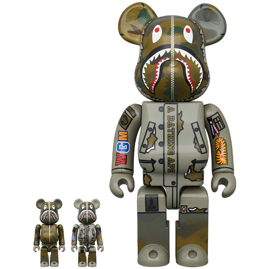 BE@RBRICK BAPE(R) × ALPHA CAMO SHARK 2023 100％ & 400％