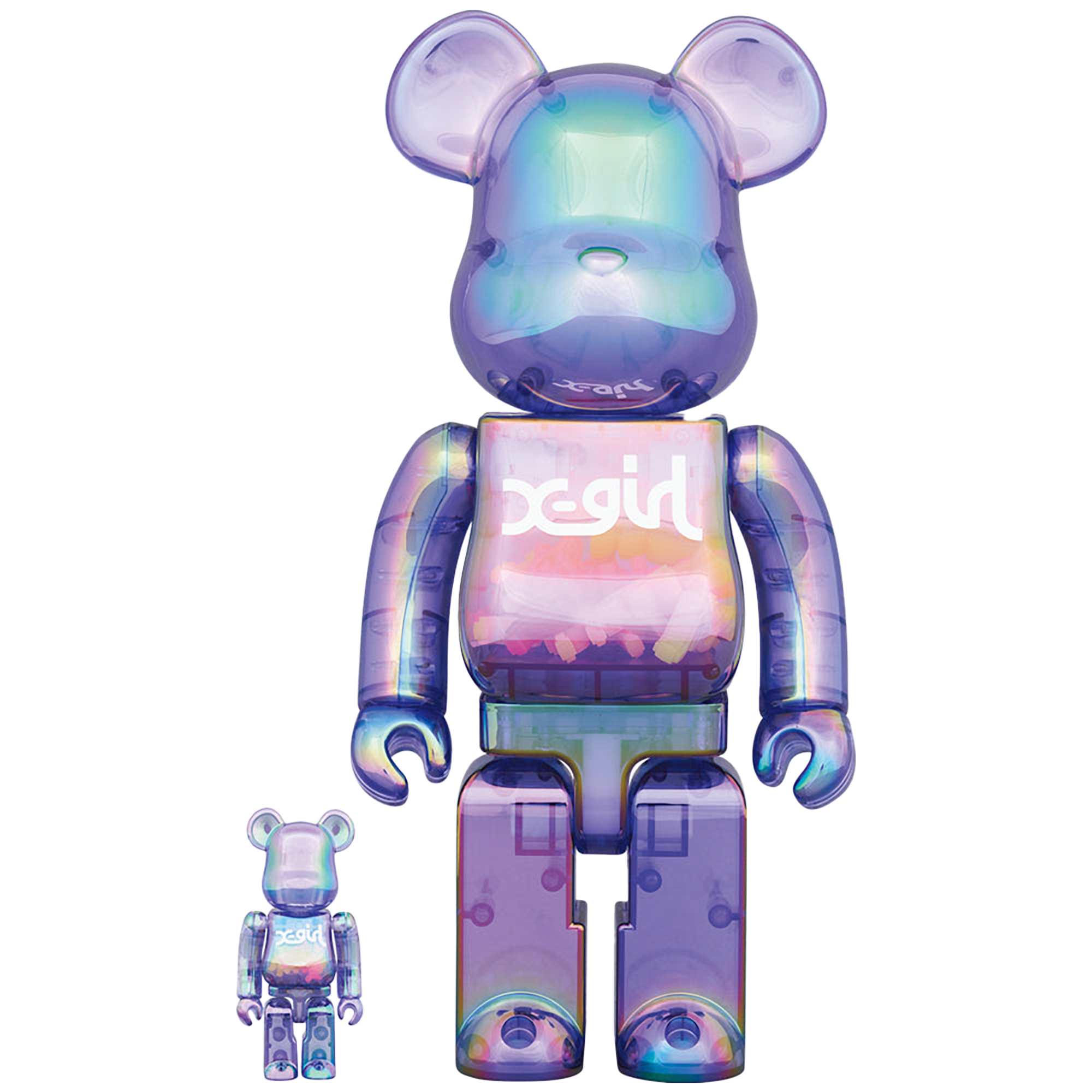 BE@RBRICK X-girl CLEAR PURPLE 100％ & 400％