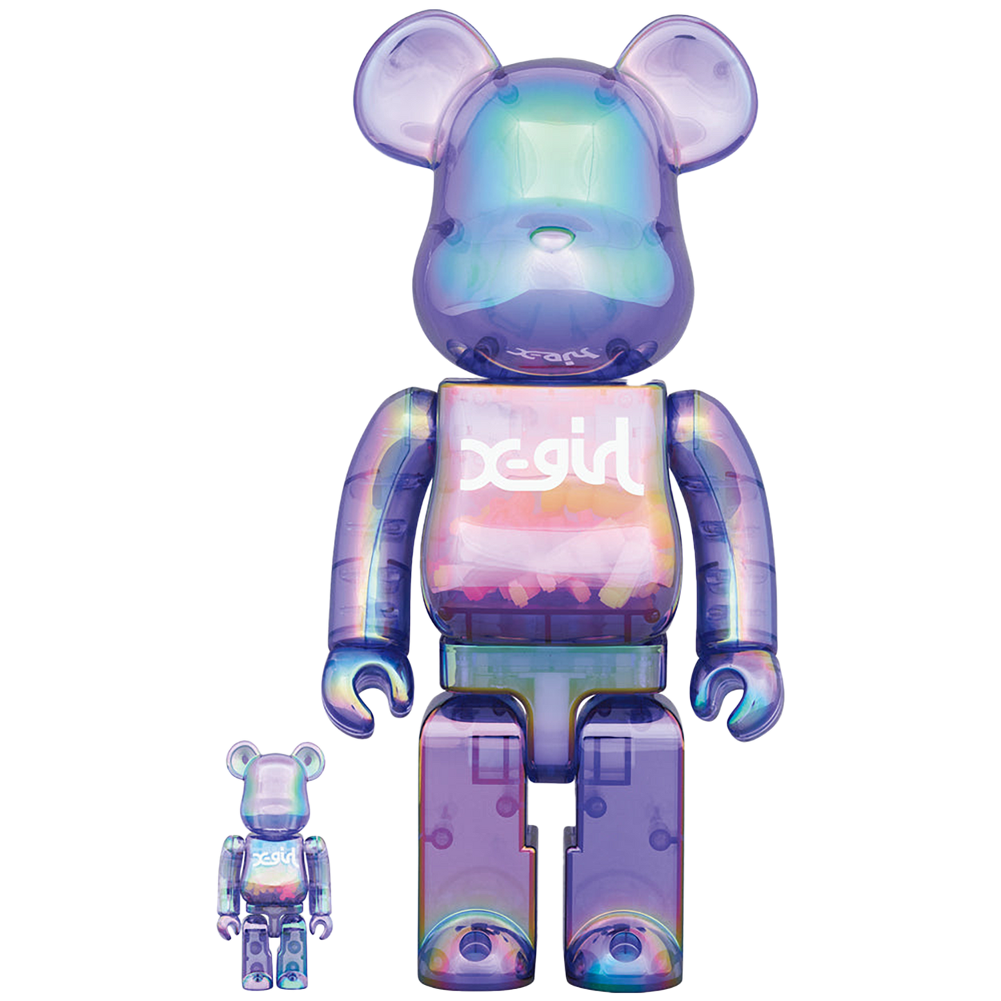 BE@RBRICK X-girl CLEAR PURPLE 100％ & 400％