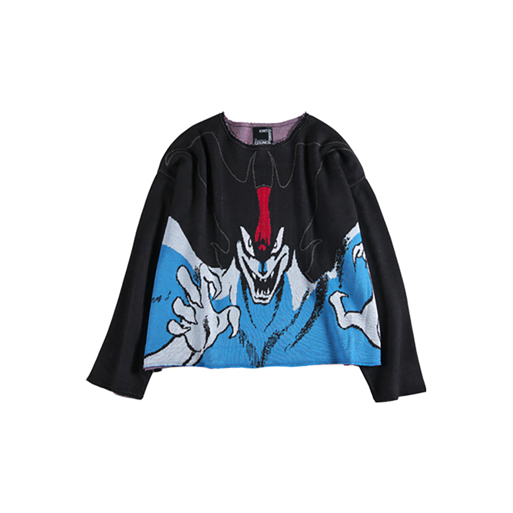 KNIT GANG COUNCIL CREW NECK SWEATER "DEVILMAN"_1