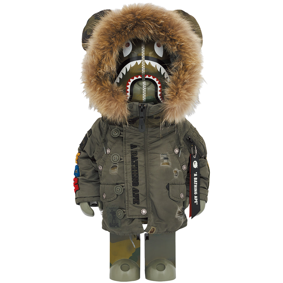 BE@RBRICK BAPE(R) × ALPHA CAMO SHARK 2023 1000％