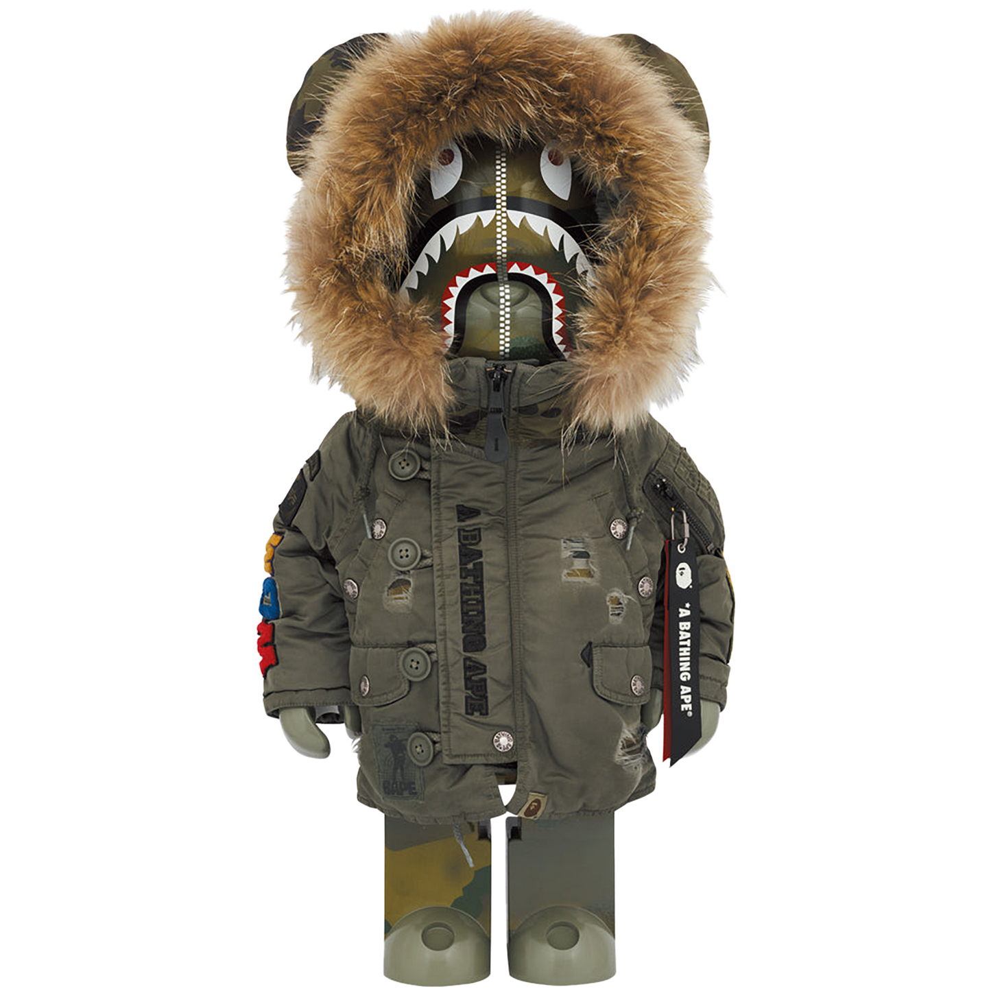 BE@RBRICK BAPE(R) × ALPHA CAMO SHARK 2023 1000％