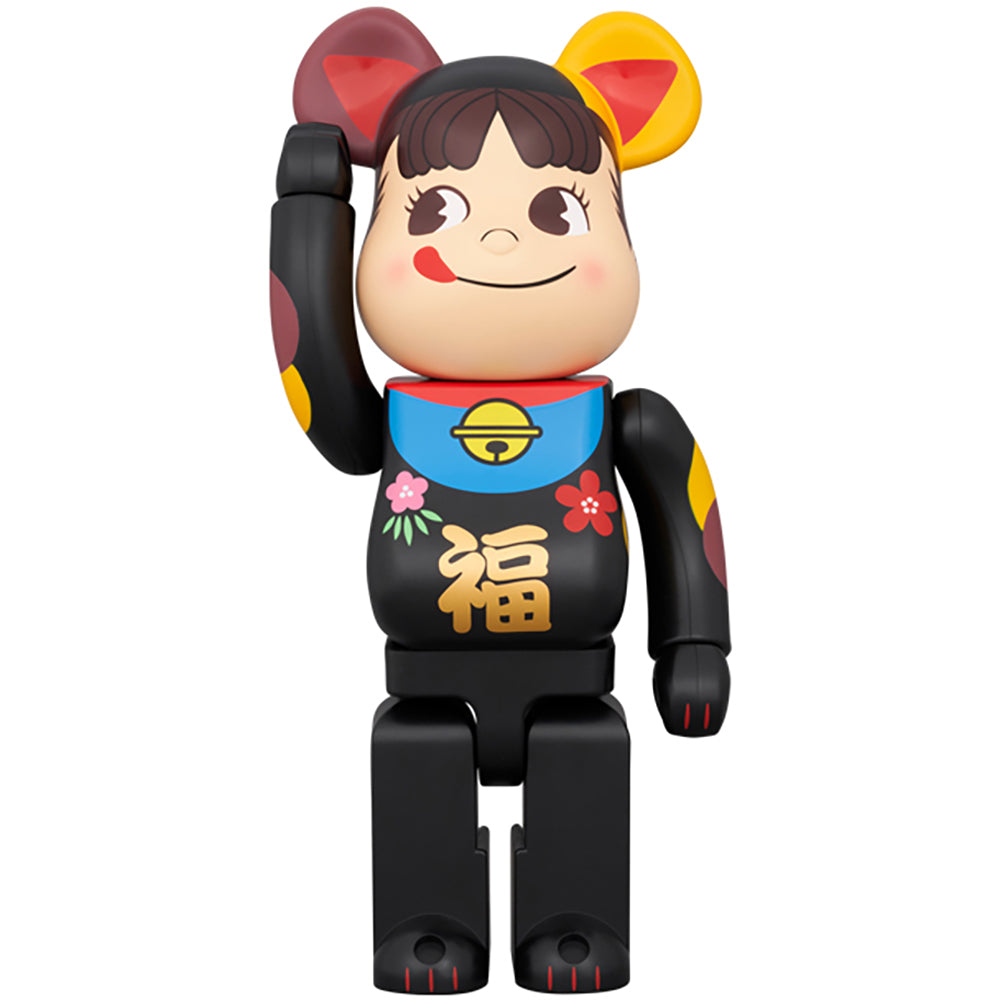 BE@RBRICK 招き猫 ペコちゃん 福 黒 100％ & 400％_2