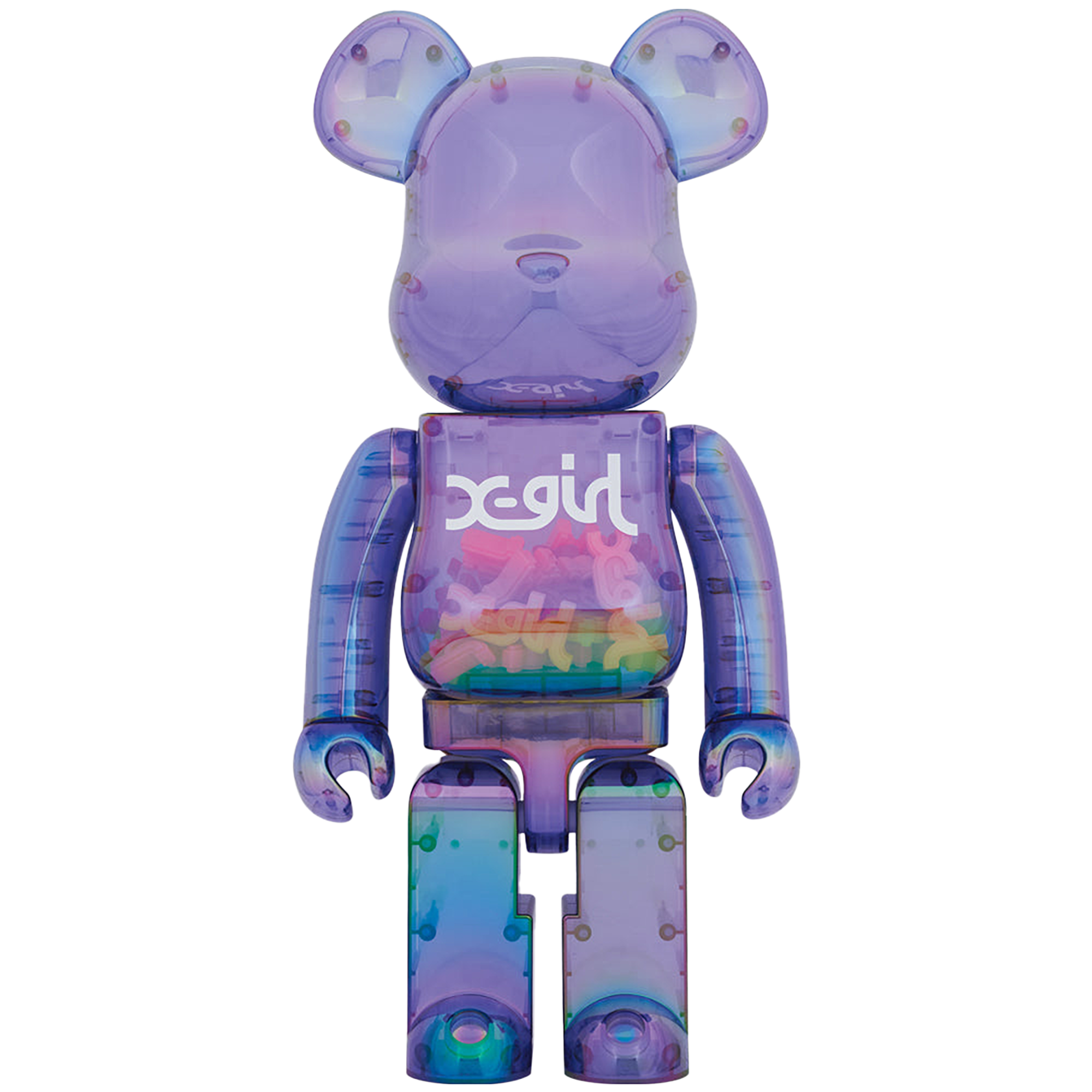 BE@RBRICK X-girl CLEAR PURPLE 1000％