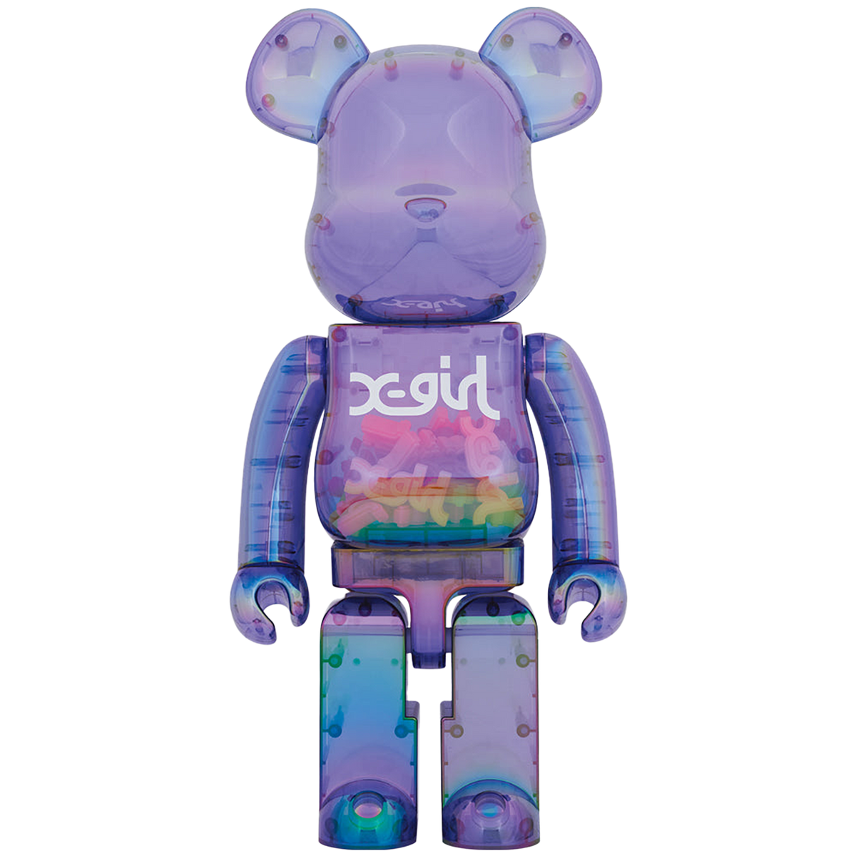 BE@RBRICK X-girl CLEAR PURPLE 1000％