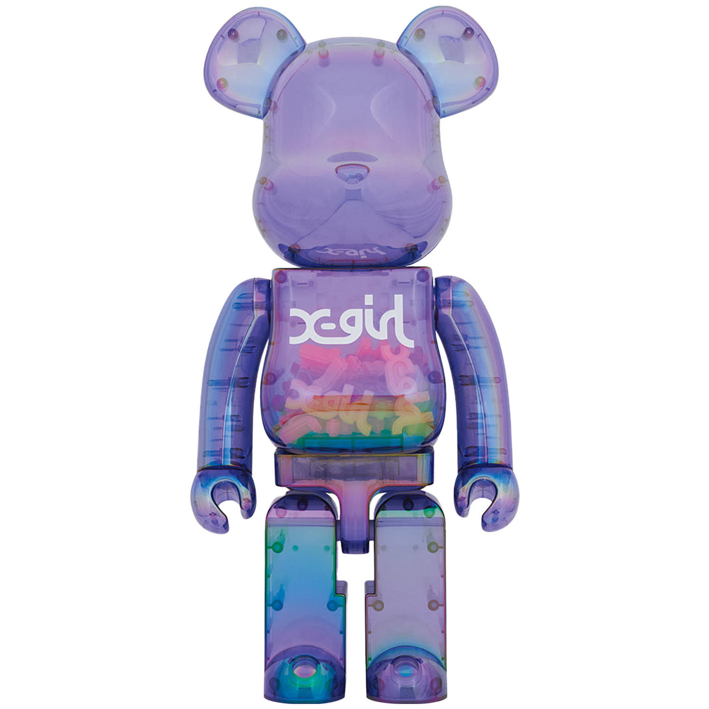 BE@RBRICK X-girl CLEAR PURPLE 1000％