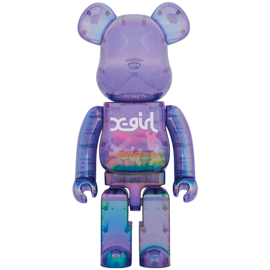 BE@RBRICK X-girl CLEAR PURPLE 1000％