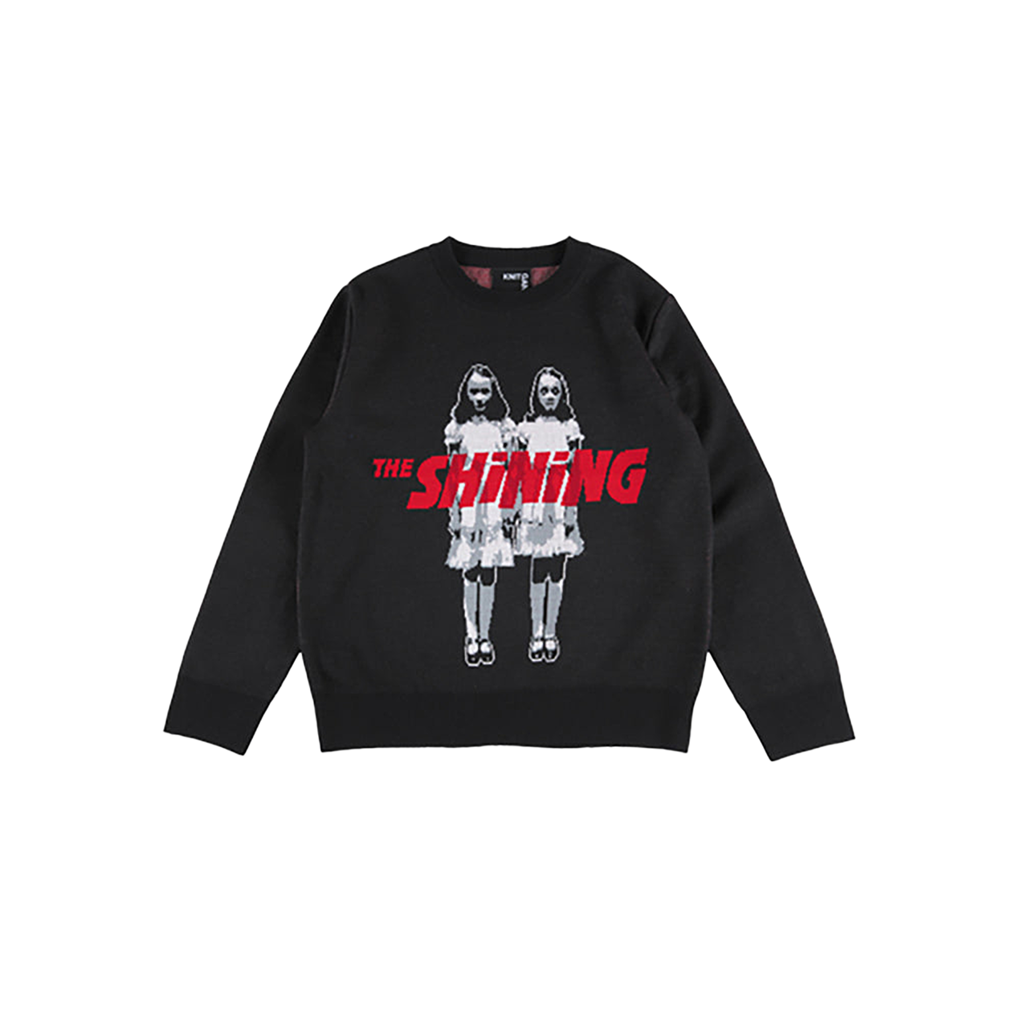KNIT GANG COUNCIL "THE SHINING" CREW NECK SWEATER "TWINS" BLACK／RED