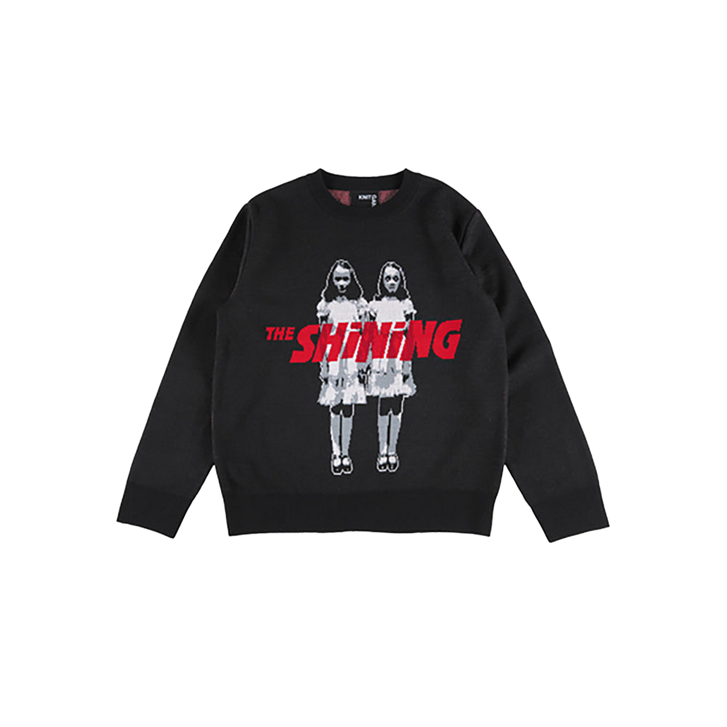 KNIT GANG COUNCIL "THE SHINING" CREW NECK SWEATER "TWINS" BLACK／RED