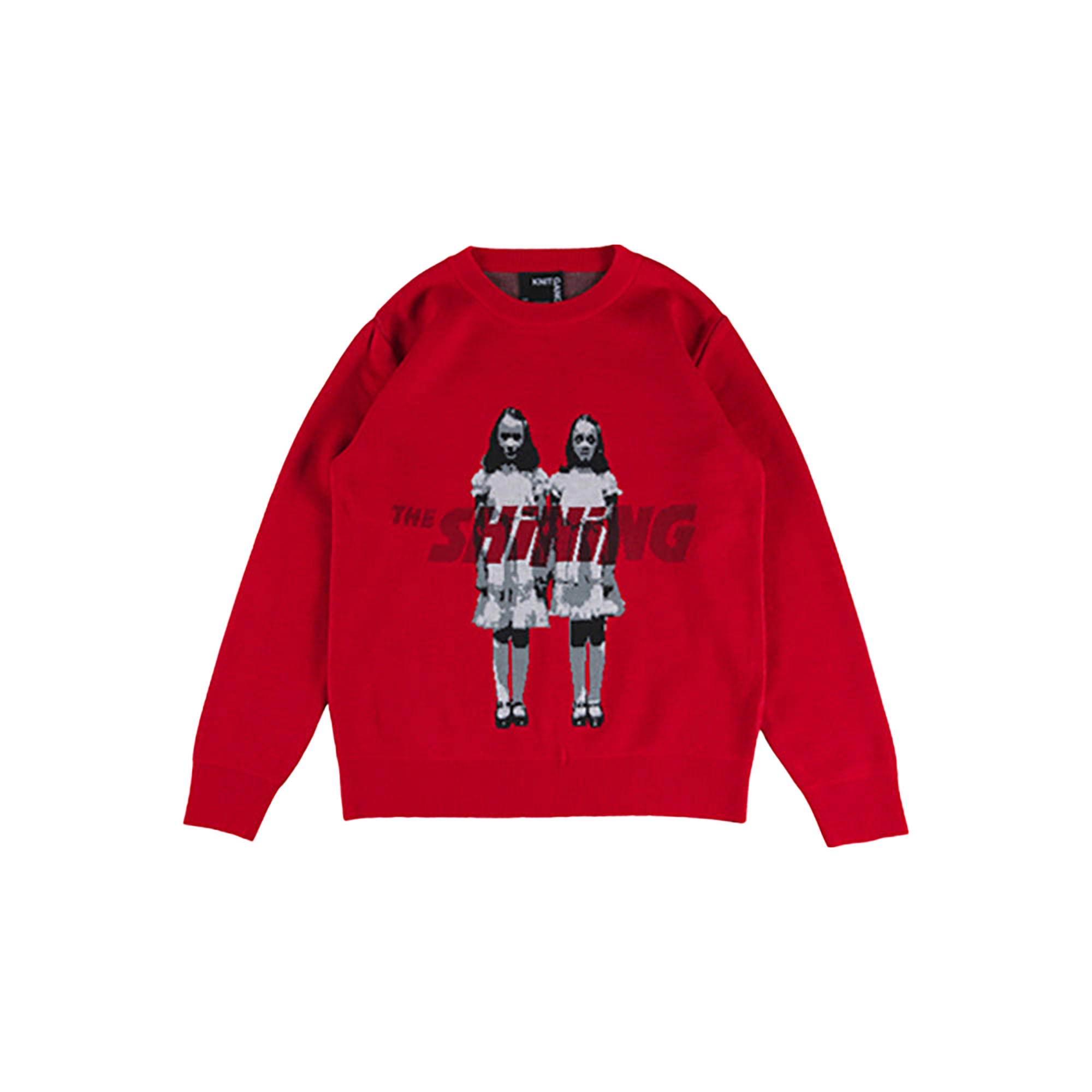 KNIT GANG COUNCIL "THE SHINING" CREW NECK SWEATER "TWINS" BLACK／RED