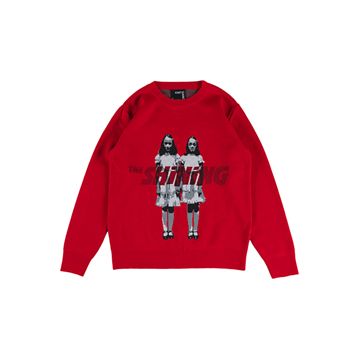 KNIT GANG COUNCIL "THE SHINING" CREW NECK SWEATER "TWINS" BLACK／RED
