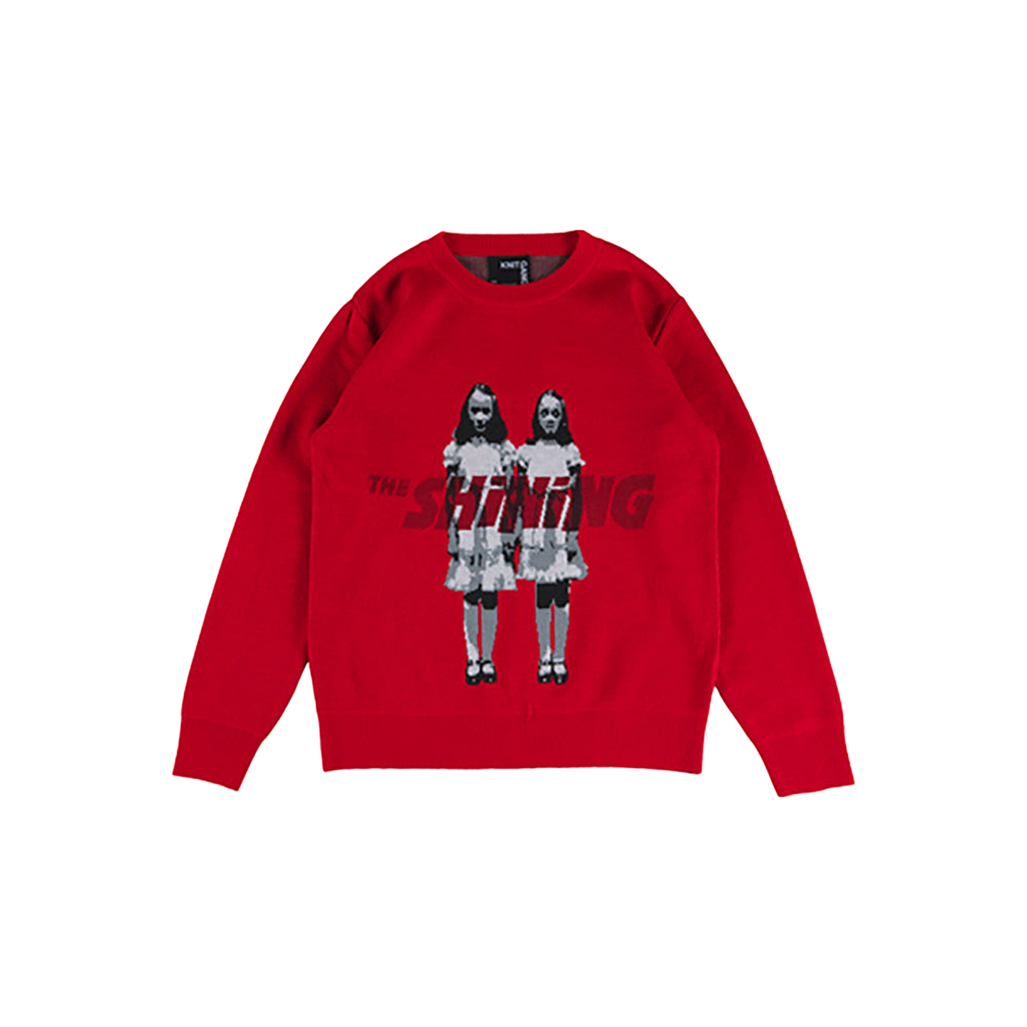 KNIT GANG COUNCIL "THE SHINING" CREW NECK SWEATER "TWINS" BLACK／RED