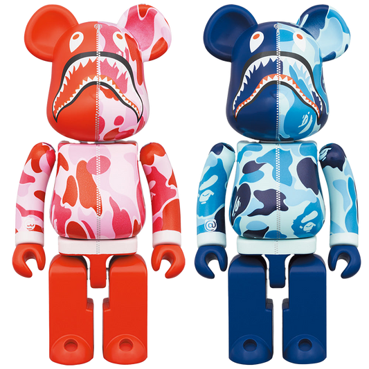 超级合金 BE@RBRICK BAPE(R) ABC 迷彩鲨鱼 粉色/蓝色