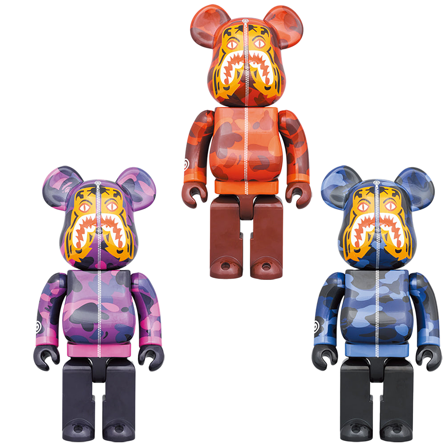 BE@RBRICK BAPE(R) CAMO TIGER 100％ & 400％ ［RED／PURPLE／BLUE］
