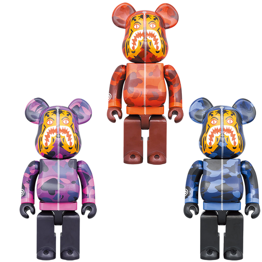 BE@RBRICK BAPE(R) CAMO TIGER 100％ & 400％ ［RED／PURPLE／BLUE］