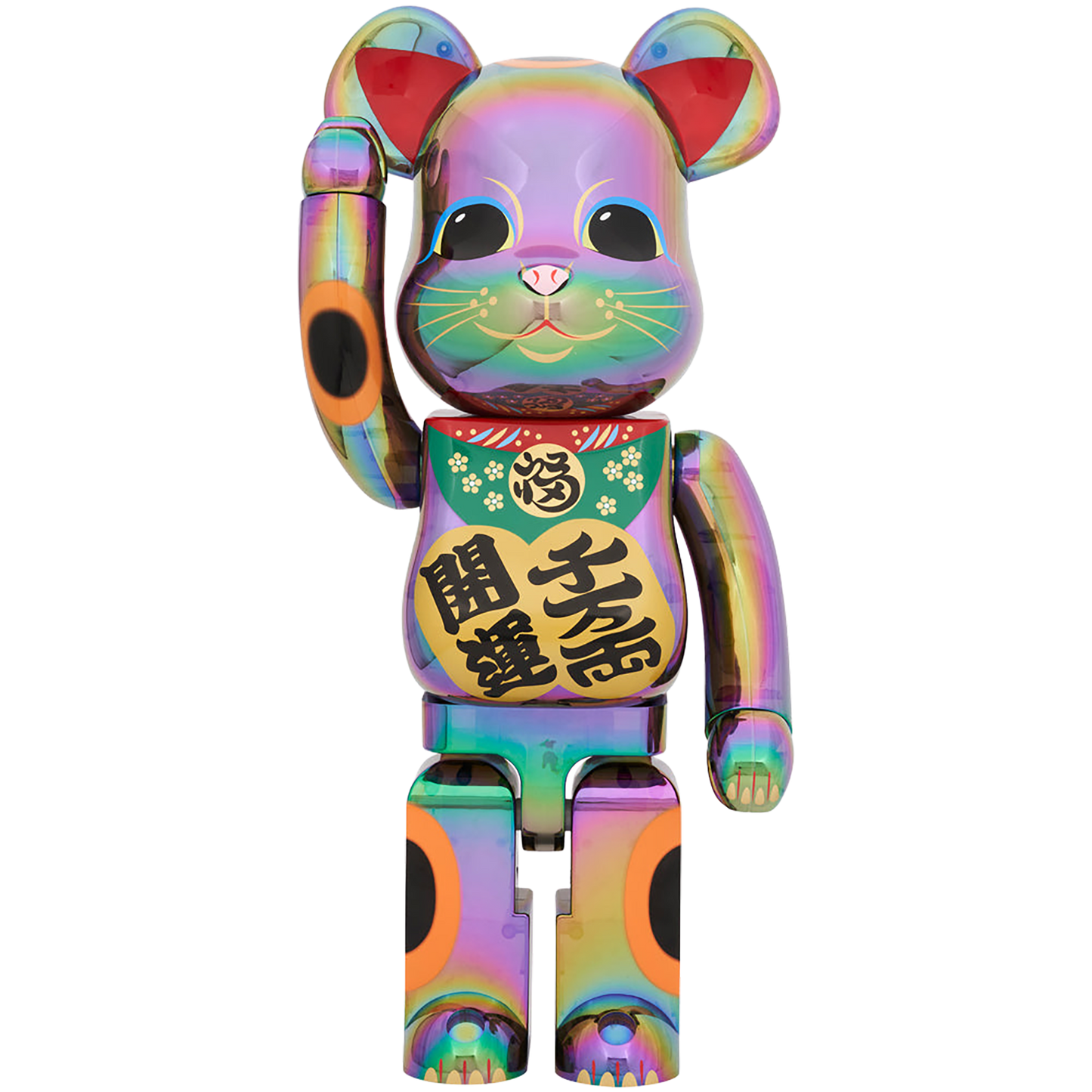 BE@RBRICK 招财猫好运千万亮黑色透明电镀 1000%