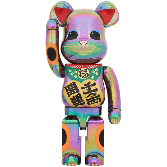 BE@RBRICK Maneki Neko Good Luck Ten Million Ryo Black Transparent Plating 1000%
