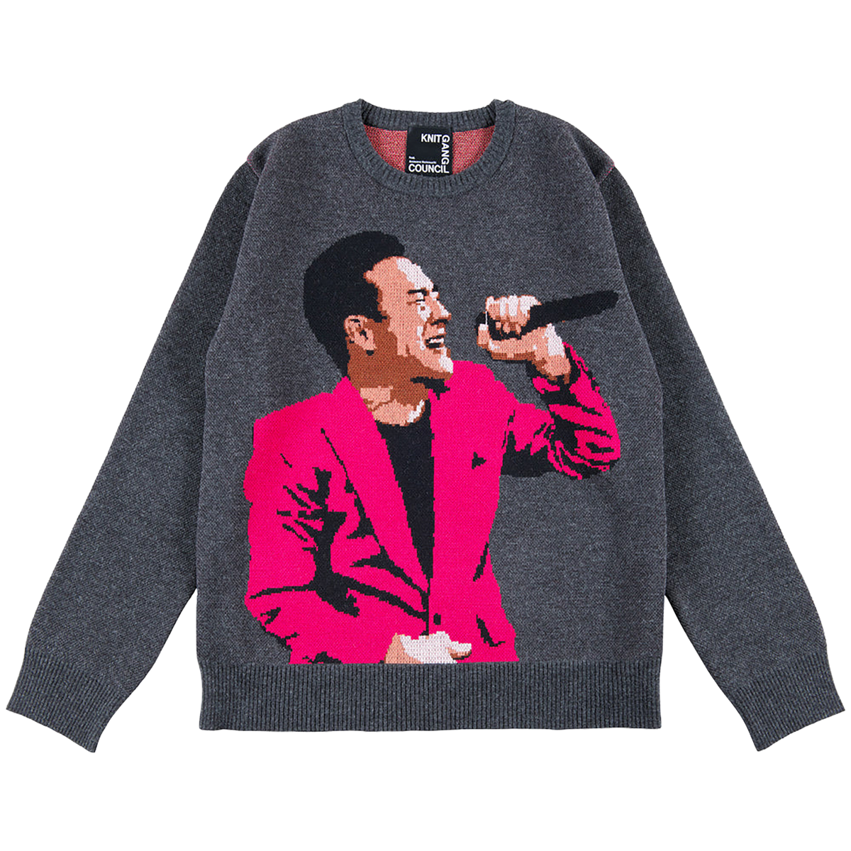 MLE "Toshihiko Tahara" KNIT GANG COUNCIL CREW NECK SWEATER "LIVE"