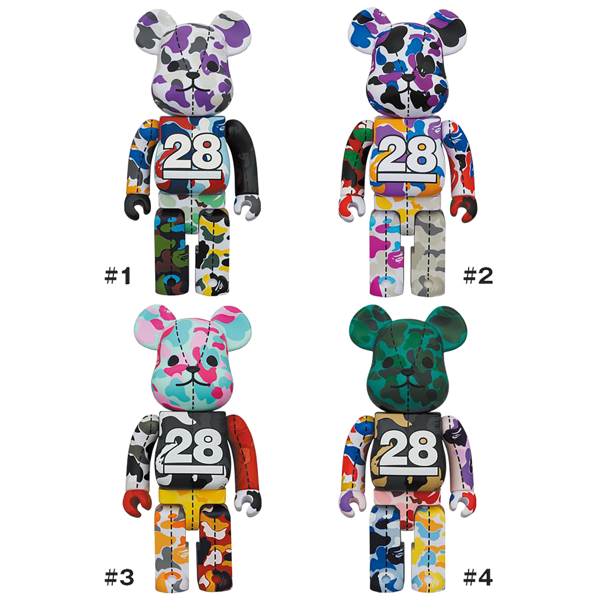 BE@RBRICK BAPE(R) CAMO 28TH ANNIVERSARY MULTI 400％
