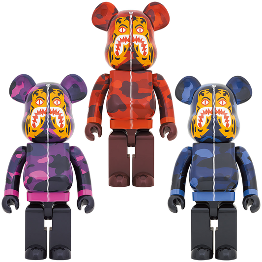 BE@RBRICK BAPE(R) CAMO TIGER 1000％ ［RED／PURPLE／BLUE］