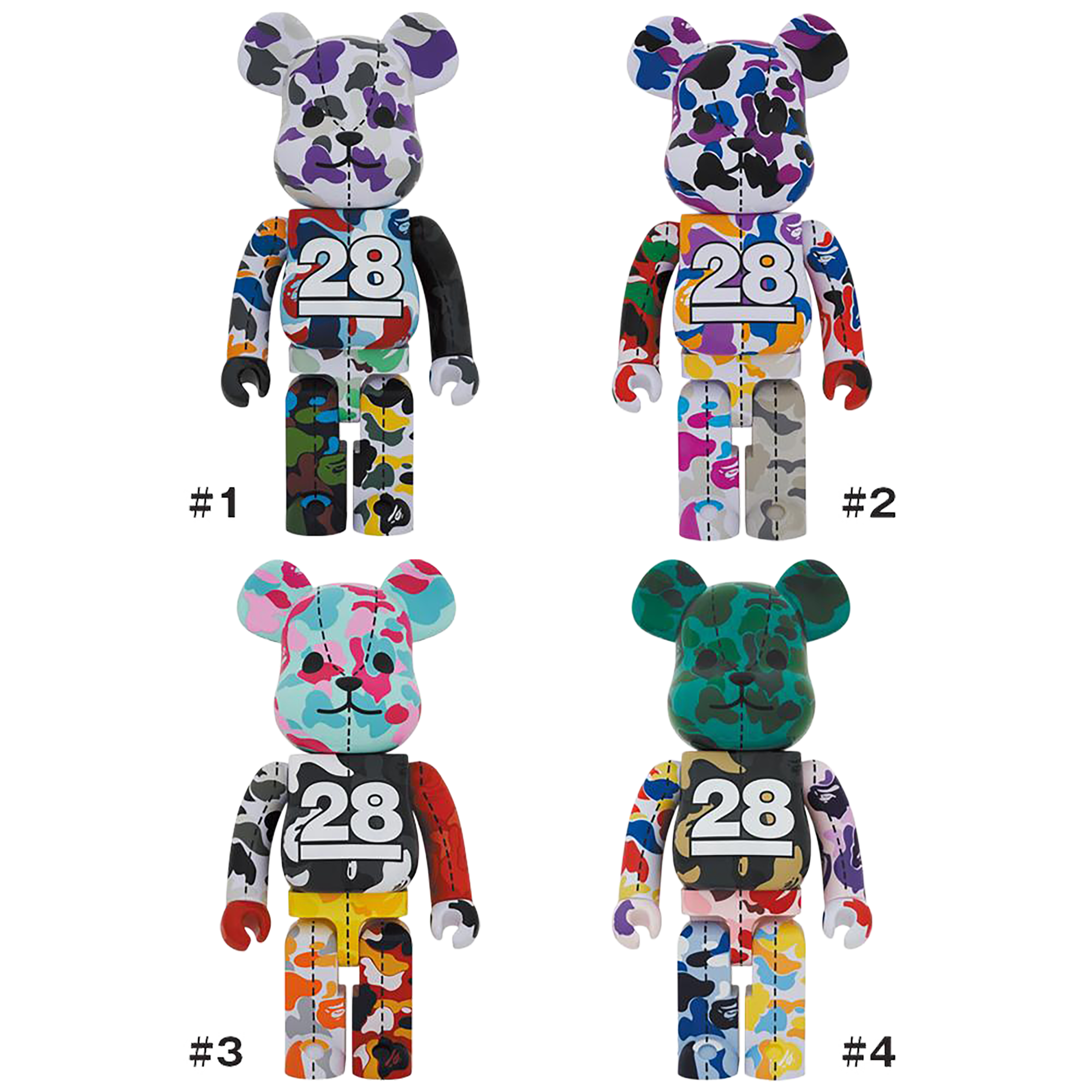 BE@RBRICK BAPE(R) CAMO 28TH ANNIVERSARY MULTI 1000％