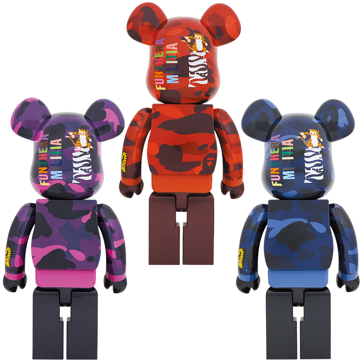 BE@RBRICK BAPE(R) 迷彩老虎 1000% [红/紫/蓝]