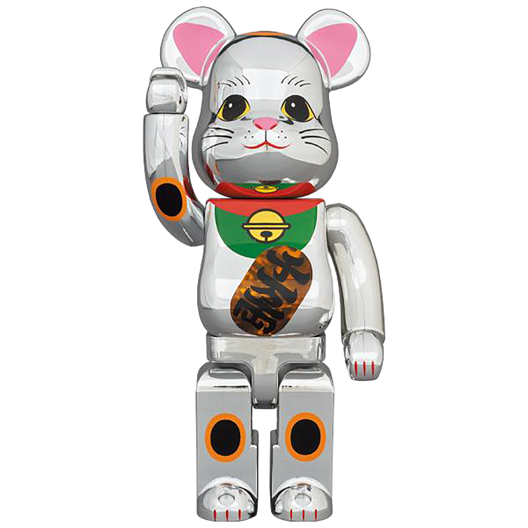  BE@RBRICK Maneki Neko Silver Plated luminous 400%