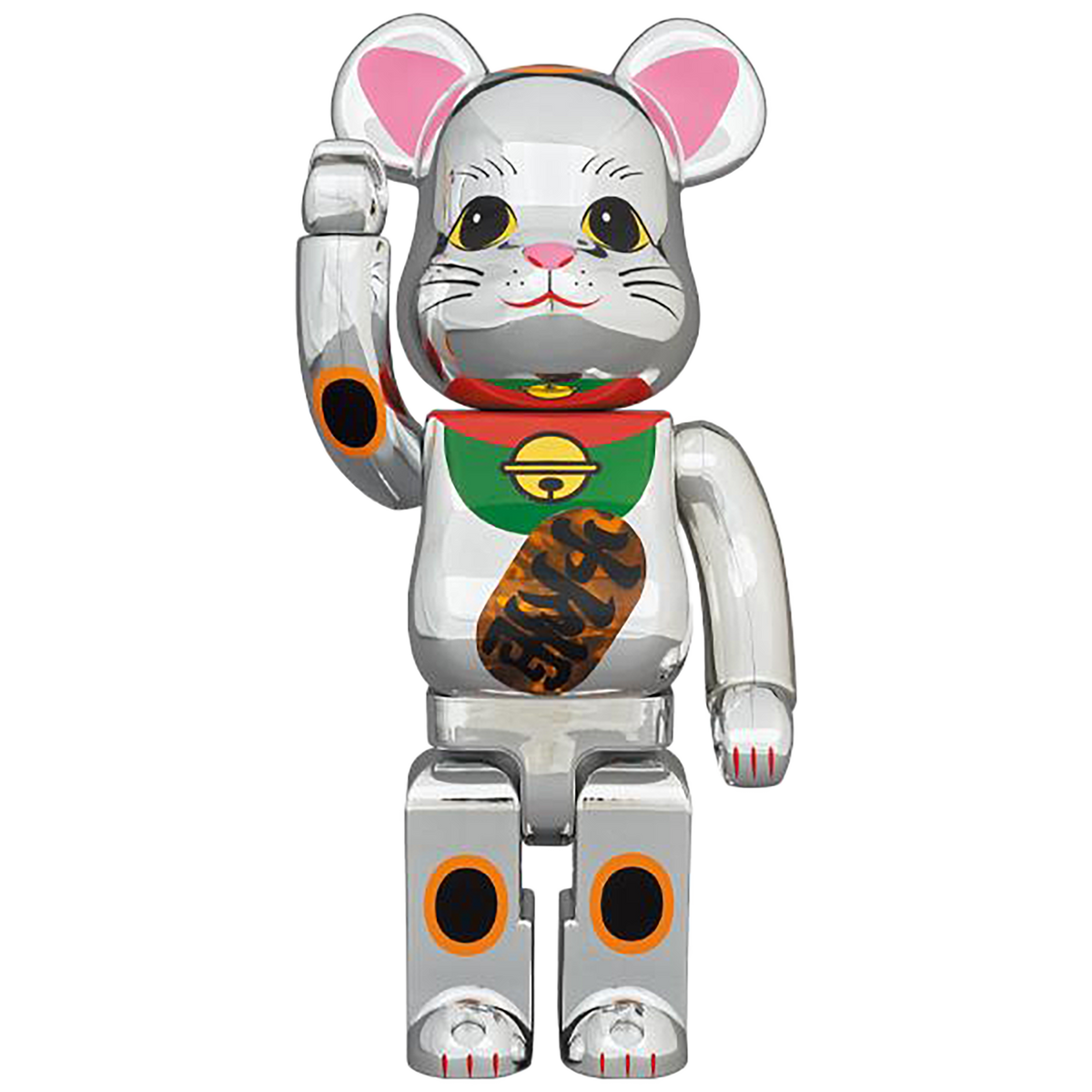  BE@RBRICK Maneki Neko Silver Plated luminous 400%