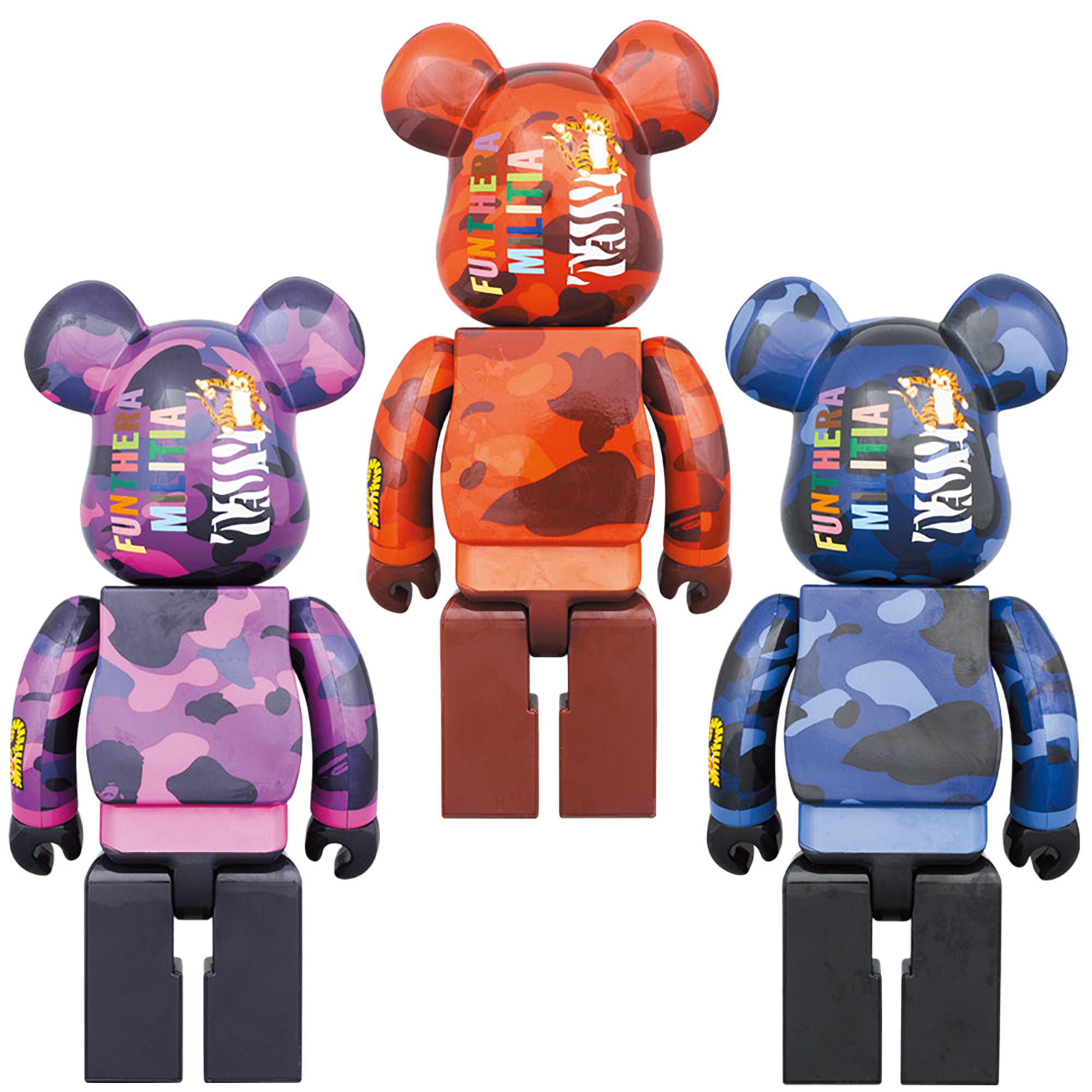 BE@RBRICK BAPE(R) CAMO TIGER 100％ & 400％ ［RED／PURPLE／BLUE］
