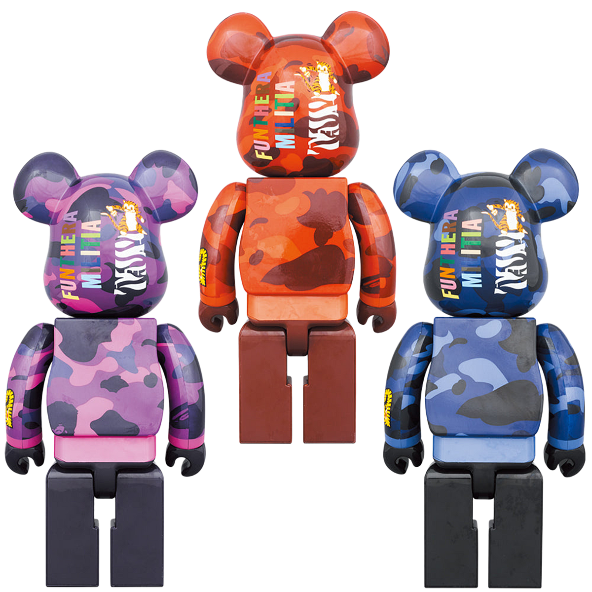 BE@RBRICK BAPE(R) CAMO TIGER 100％ & 400％ ［RED／PURPLE／BLUE］