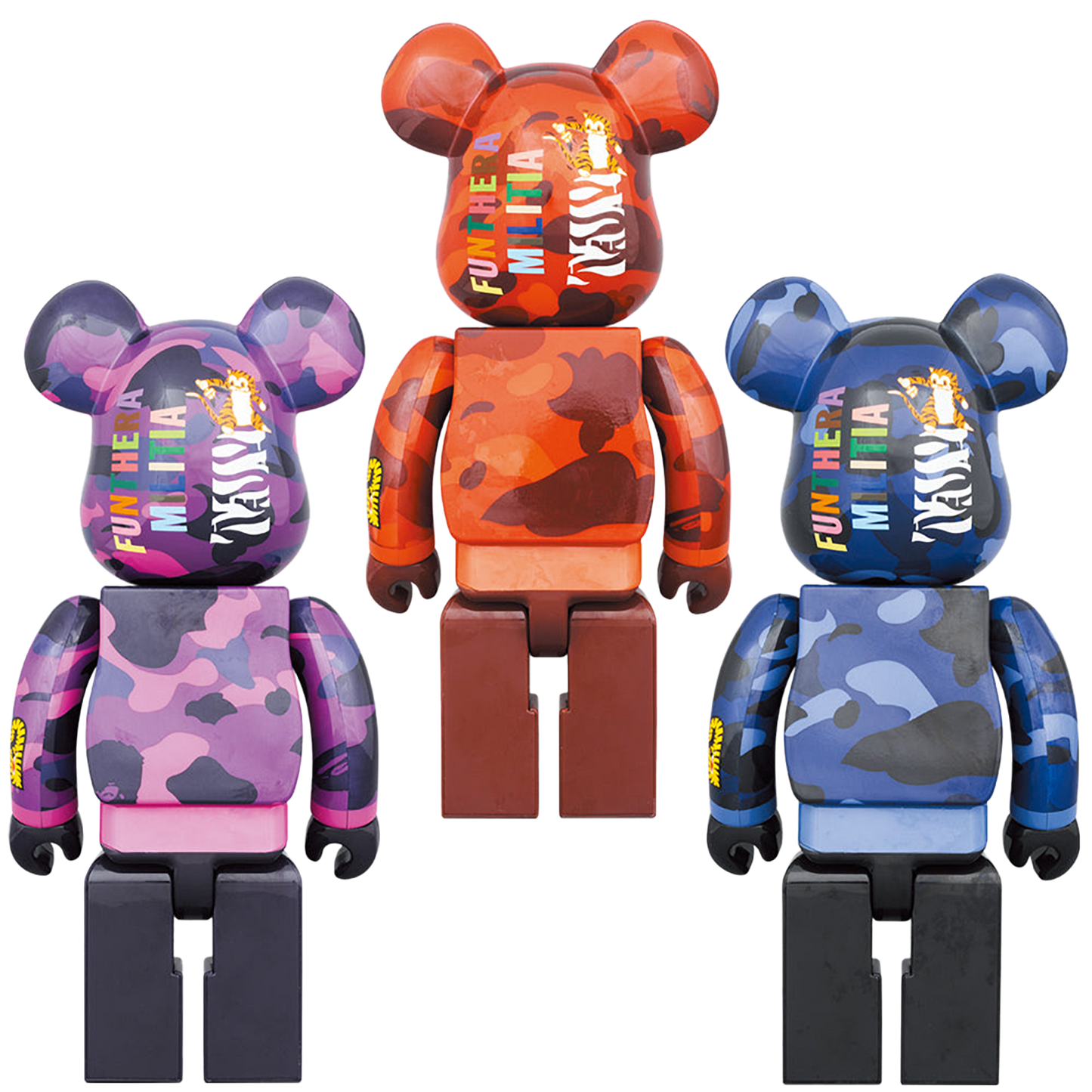 BE@RBRICK BAPE(R) CAMO TIGER 100％ & 400％ ［RED／PURPLE／BLUE］