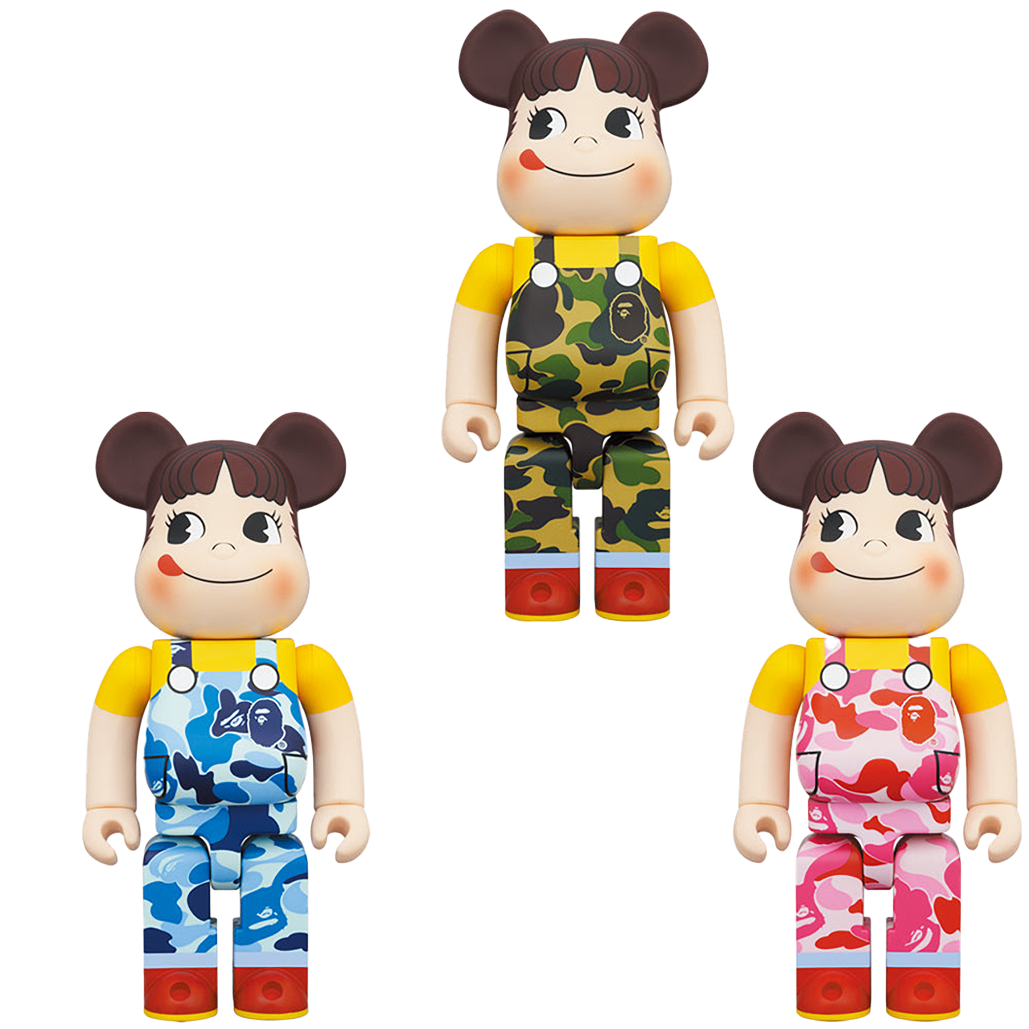 BE@RBRICK BAPE(R) Peko-chan 100％ & 400％ GREEN／PINK／BLUE