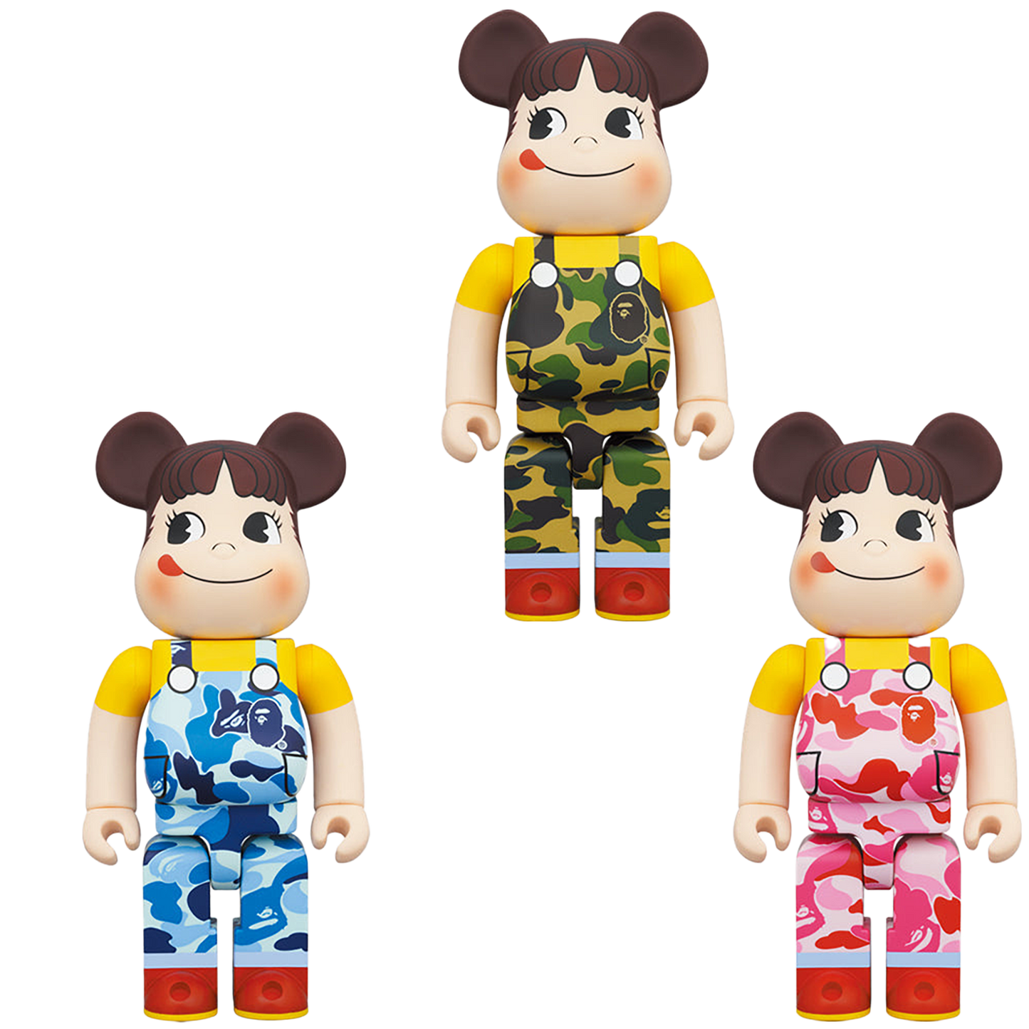 BE@RBRICK BAPE(R) Peko-chan 100％ & 400％ GREEN／PINK／BLUE