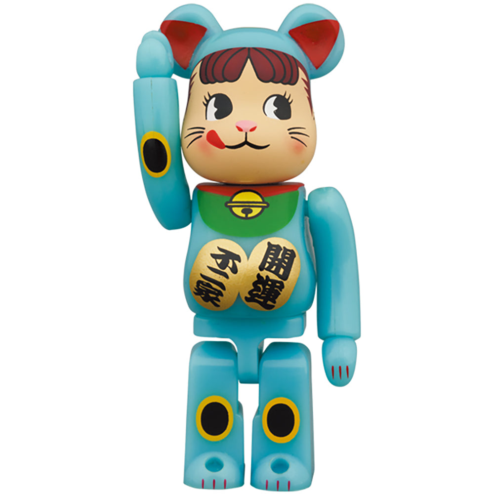 BE@RBRICK 招き猫 ペコちゃん 青蓄光 100％ ＆ 400％_1