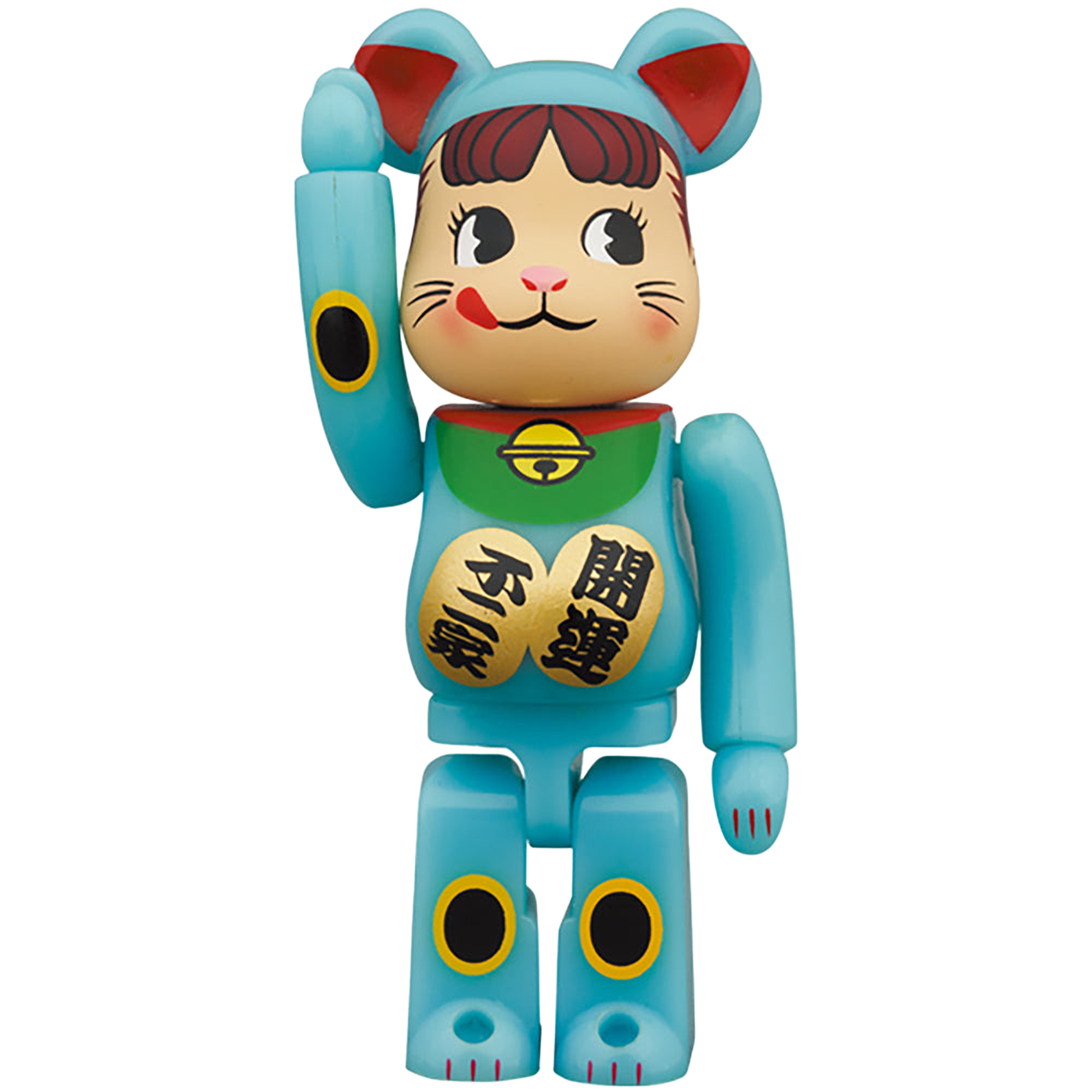 BE@RBRICK 招き猫 ペコちゃん 青蓄光 100％ ＆ 400％