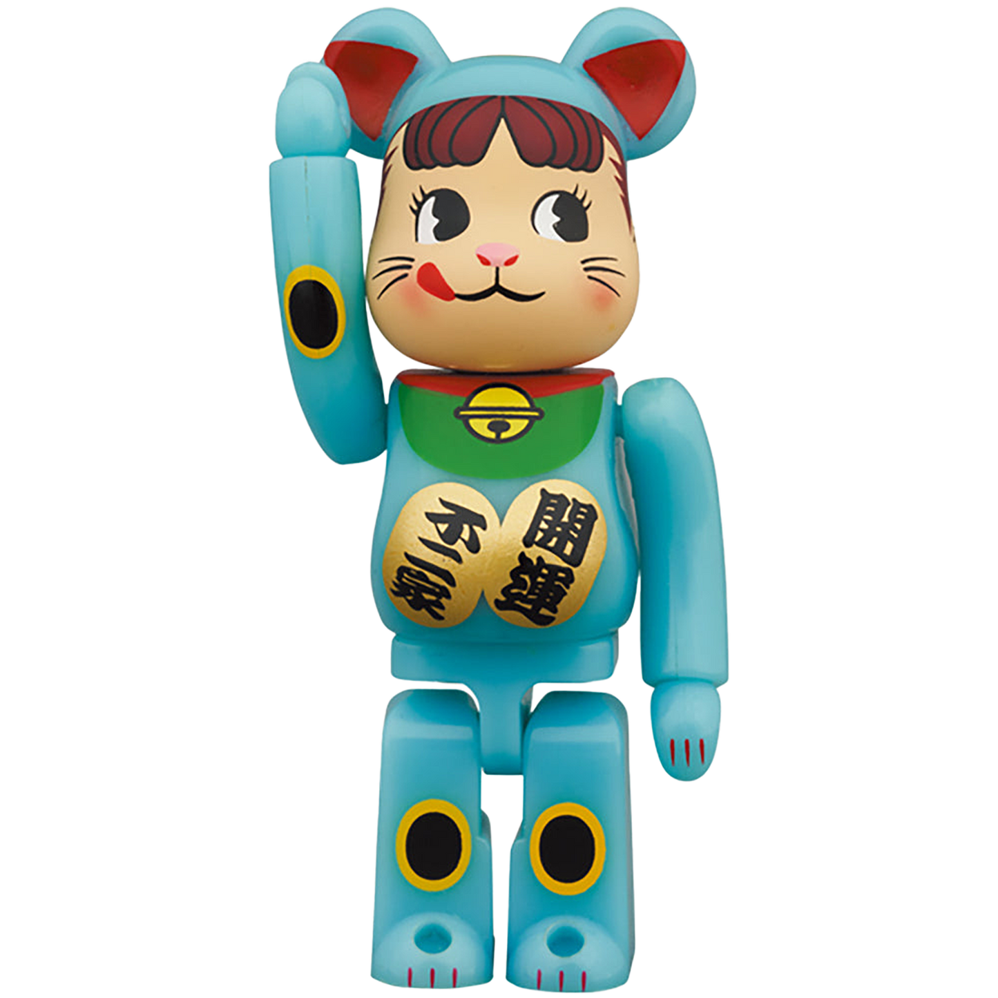 BE@RBRICK 招き猫 ペコちゃん 青蓄光 100％ ＆ 400％