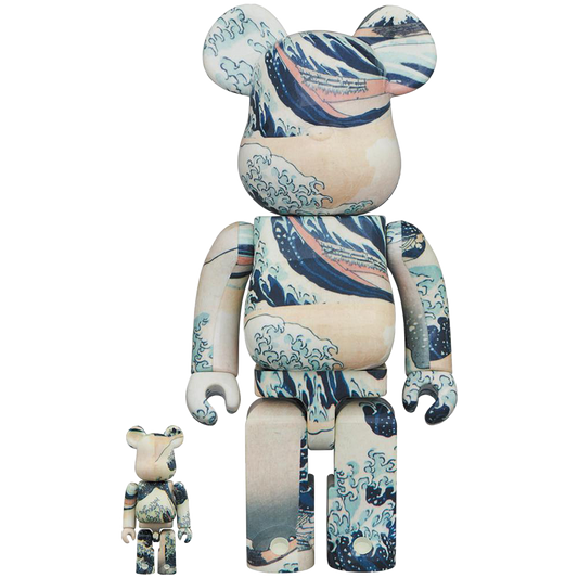 BE@RBRICK Katsushika Hokusai「Kanagawa oki nami ura」 100% & 400%