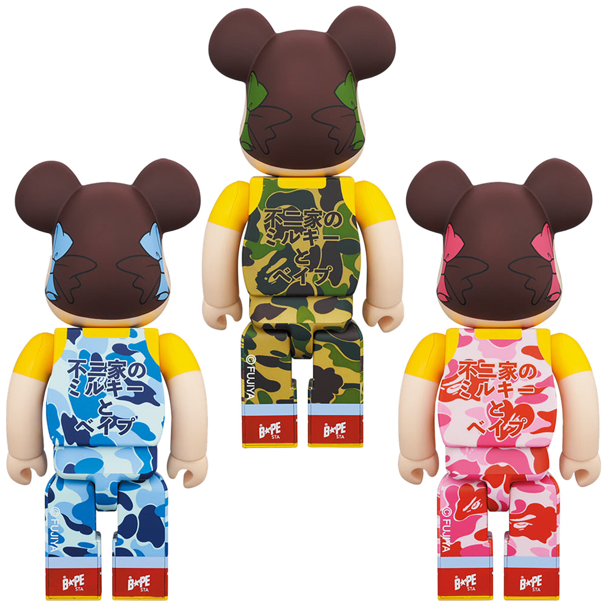 BE@RBRICK BAPE(R) Peko-chan 100％ & 400％ GREEN／PINK／BLUE
