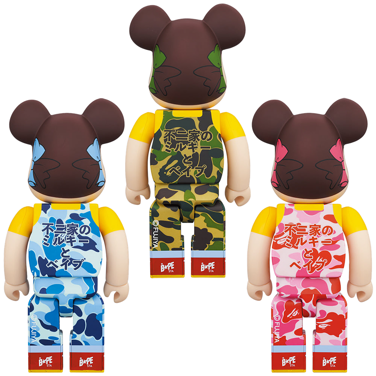 BE@RBRICK BAPE(R) Peko-chan 100％ & 400％ GREEN／PINK／BLUE