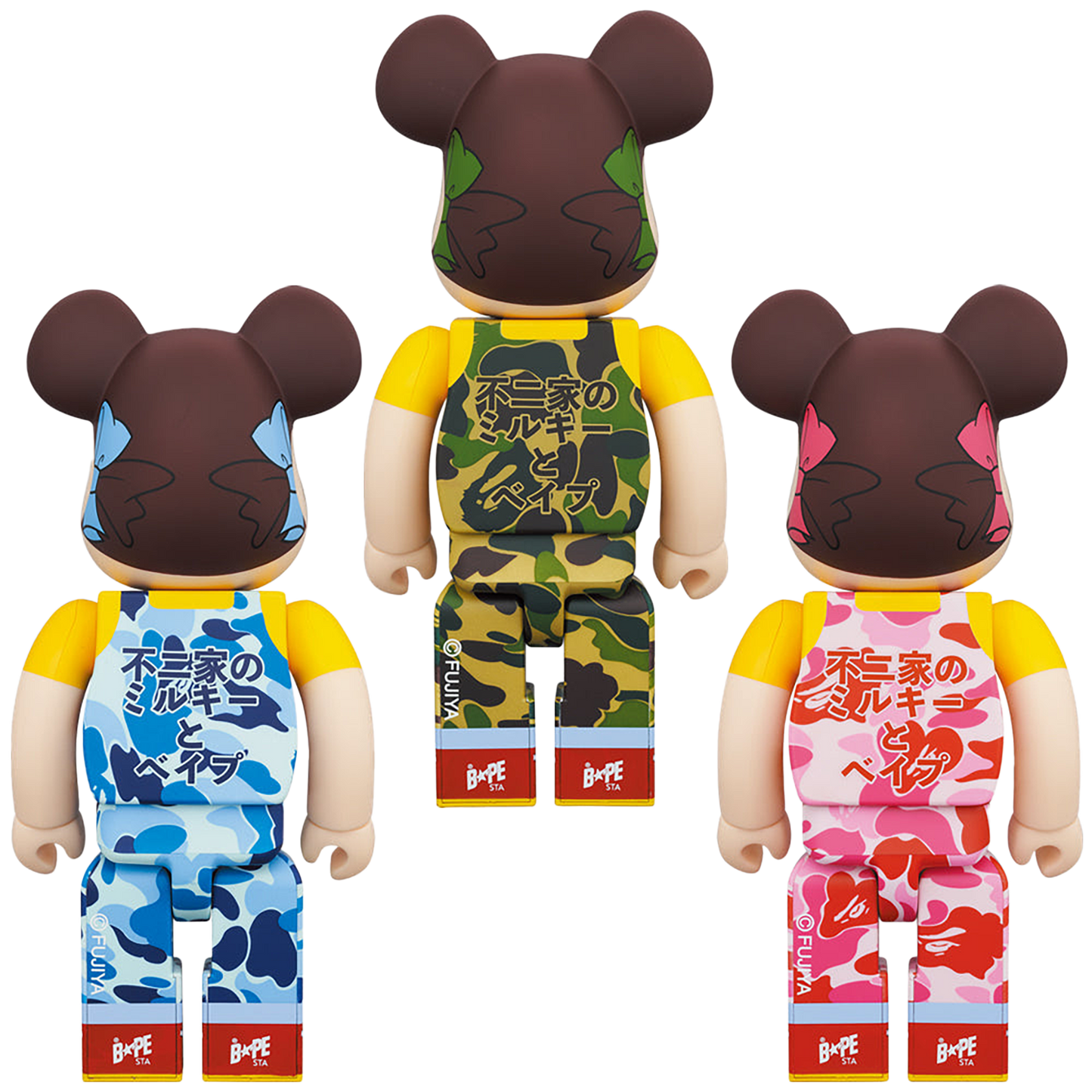 BE@RBRICK BAPE(R) Peko-chan 100％ & 400％ GREEN／PINK／BLUE