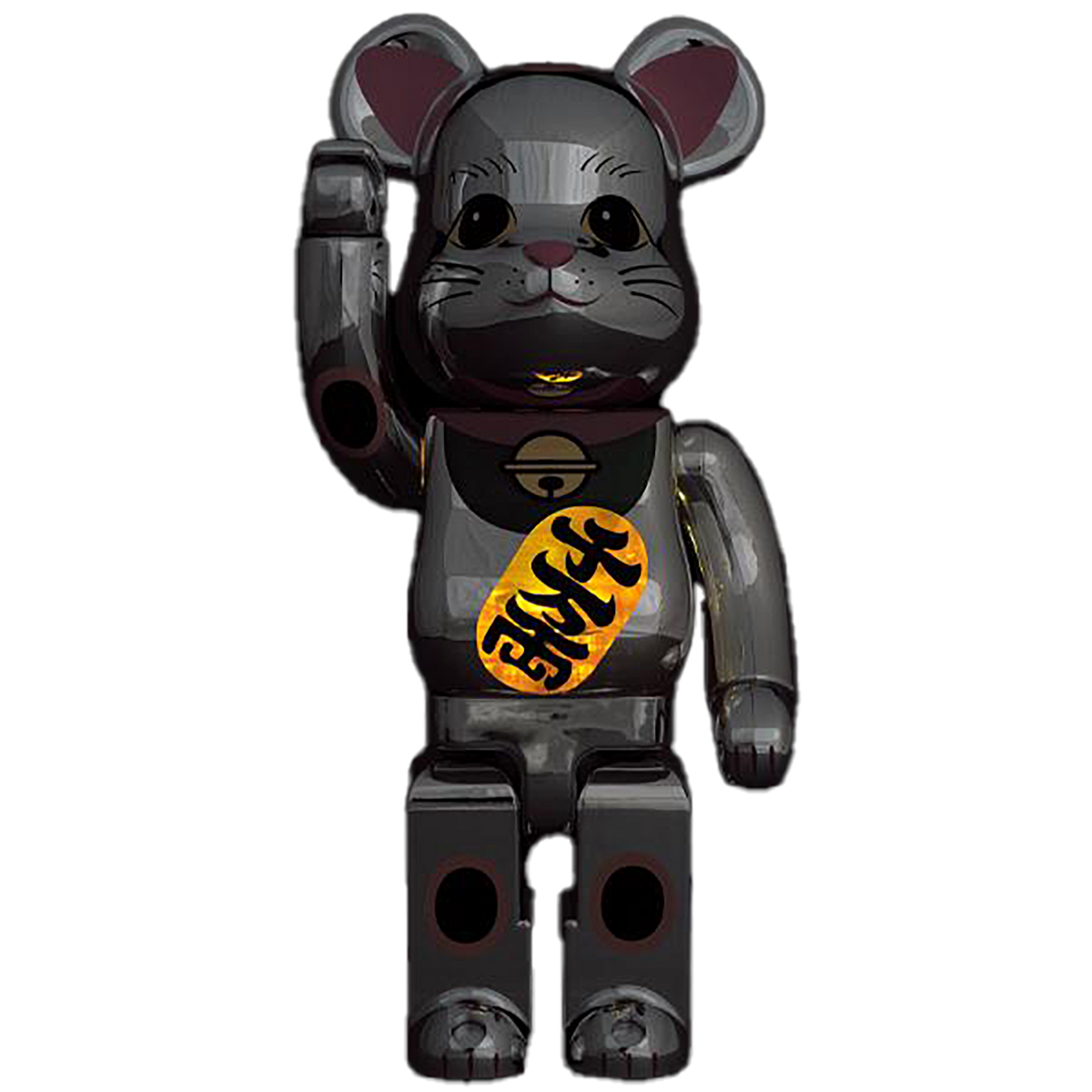  BE@RBRICK Maneki Neko Silver Plated luminous 400%