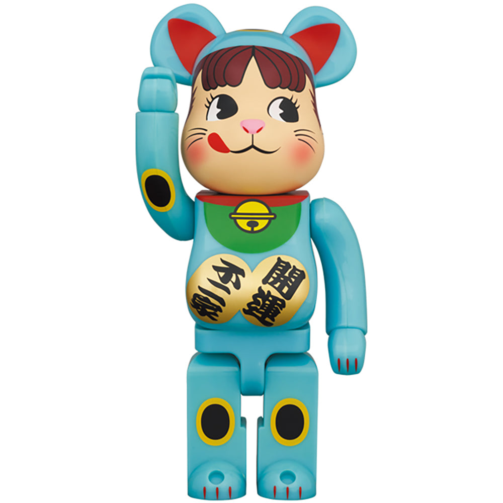 BE@RBRICK 招き猫 ペコちゃん 青蓄光 100％ ＆ 400％_2